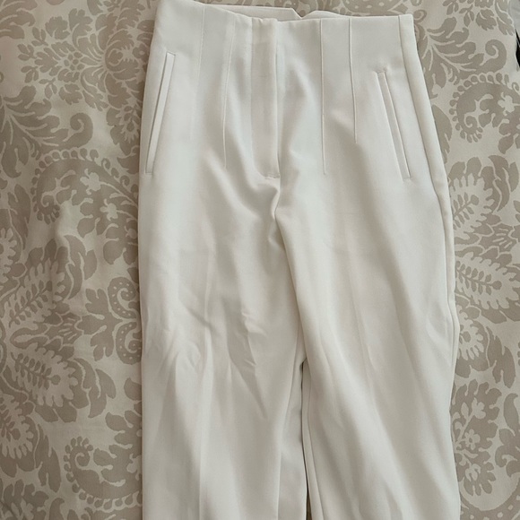 Zara Pants - Zara Pleated Straight Leg White Pants